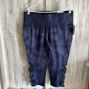 Livi blue marled leggings with design cutouts on sides